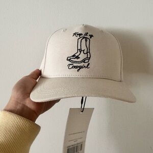 Cream Embroidered Cowgirl Cap